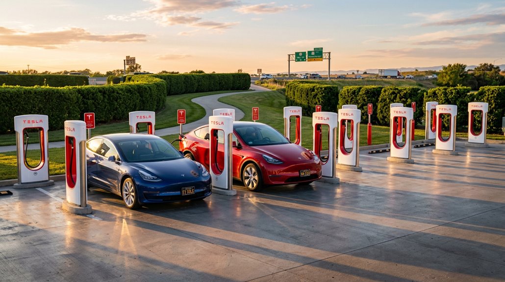 find nearby tesla superchargers fast