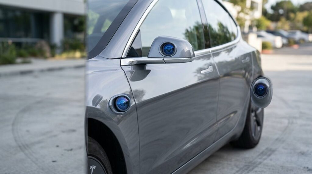 tesla models use multiple cameras