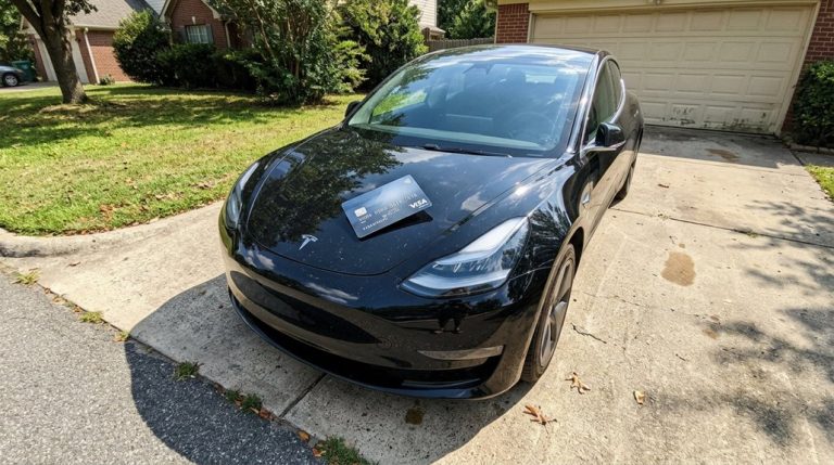 buying tesla with cards