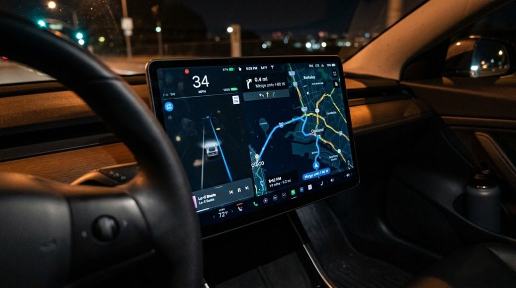 change tesla navigation voice