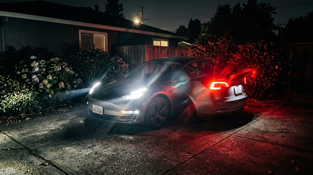 tesla lights flashing explanation