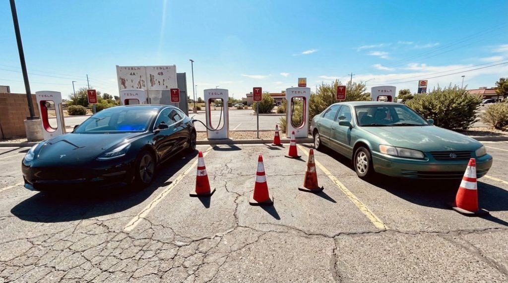 clarify tesla only charging signage