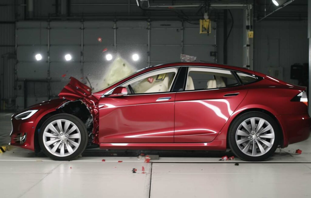 Are Teslas The Safest Cars In The World? Red Tesla Crash Test