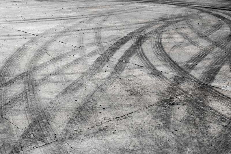 Car Burnout Marks on asphalt